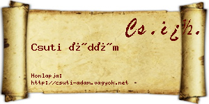 Csuti Ádám névjegykártya