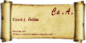 Csuti Ádám névjegykártya